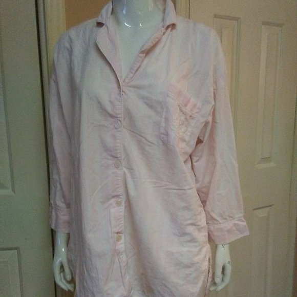 Victoria's Secret Other - Victoria's Secret Pink & White Button Up Sleep Shi